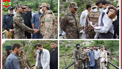 Indian, Pak Army officers shake hands during a repatriation process along LoC