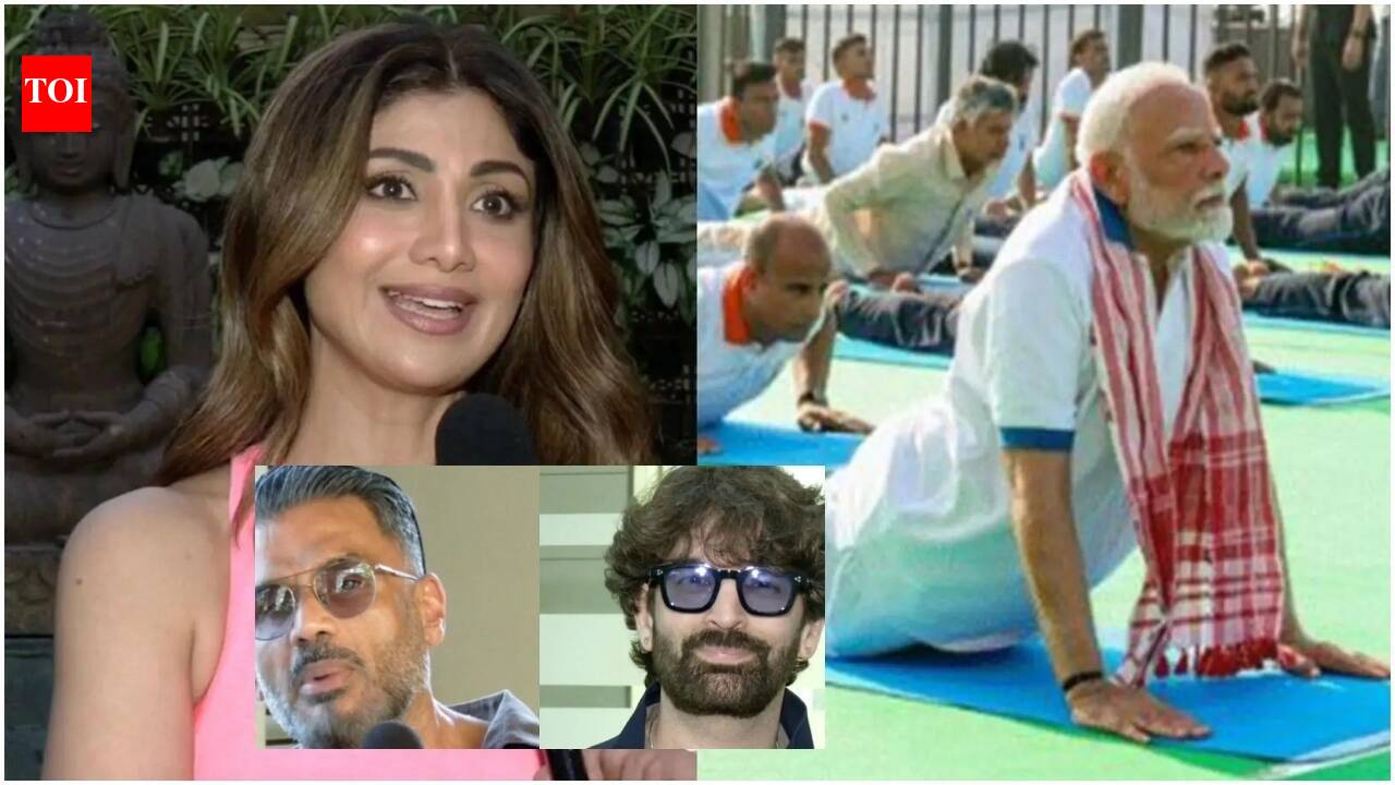 Suniel Shetty, Neil Nitin Mukesh, Shilpa Shetty celebrate yoga day; Call it a lifestyle shift