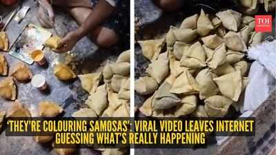 ‘They’re colouring samosas’: Viral video leaves internet guessing what’s really happening