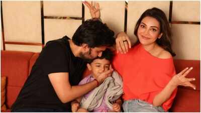 Kajal Aggarwal celebrates Father’s Day; Gautam Kitchlu kisses son Neil; Fans call them ‘Cute family’