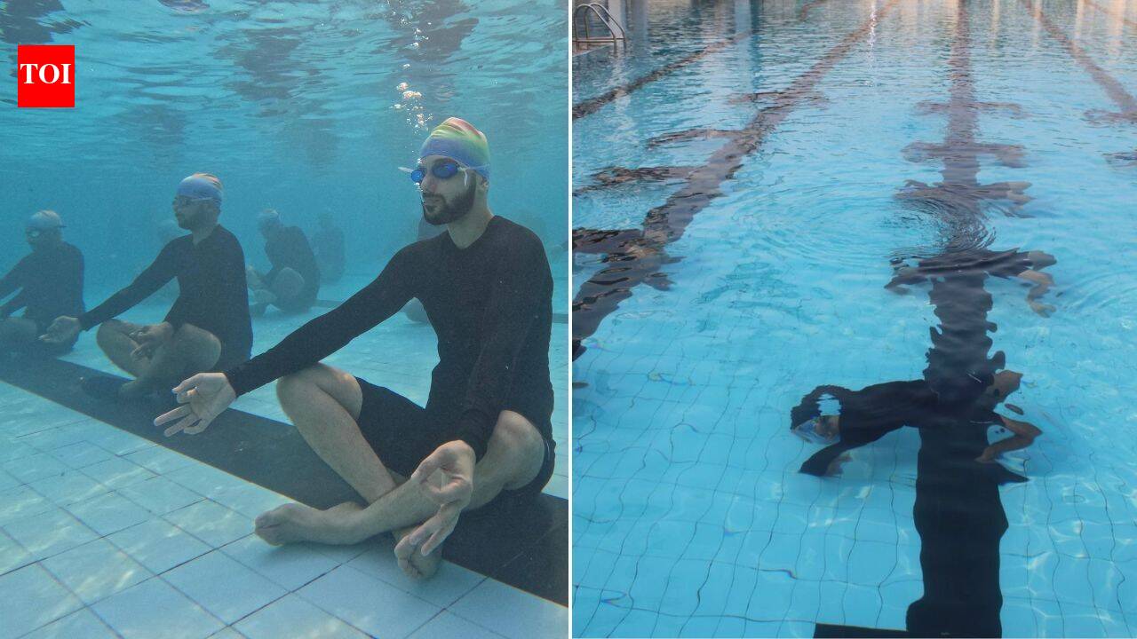Watch: Indian Navy takes yoga underwater, sailors strike poses beneath the sea