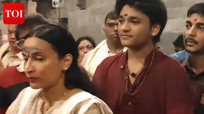 Aishwarya Rajinikanth visits Tiruvannamalai temple; 'Texla' director seeks blessings with son Linga ahead of birthday