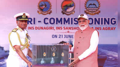 Modi commissions 3 indigenous frontline naval ships, says ‘strong maritime capability deciding factor for country's eco, strategic influence’