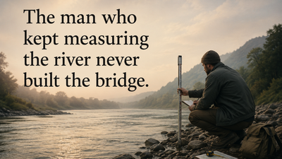  “The man who kept measuring the river never built...”