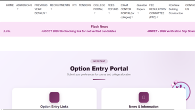 Karnataka UGCET 2026 consultation begins: KEA opens option entry portal, announces key seat allotment dates