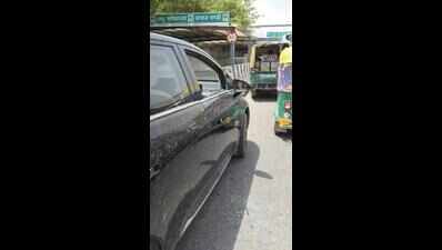Man thrashed, car smashed after row over giving way