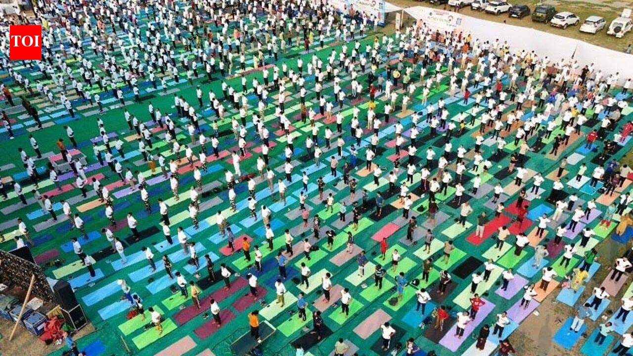 Thousands take part in Yoga Day events across state