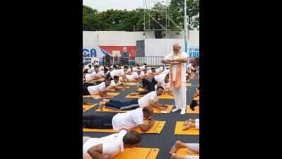  PM steps off yoga dais