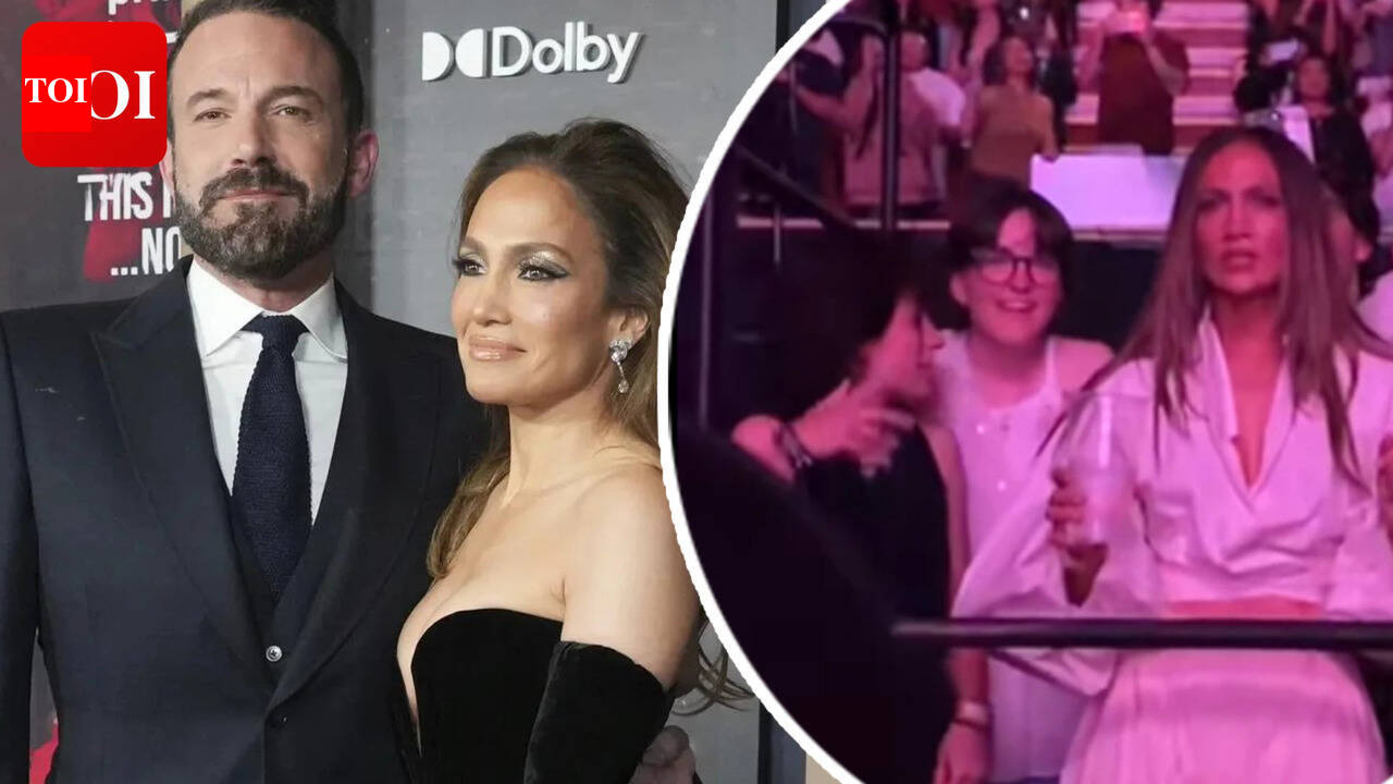 Jennifer Lopez attends Ariana Grande's concert with Oskar and Ben Affleck's child Fin - WATCH