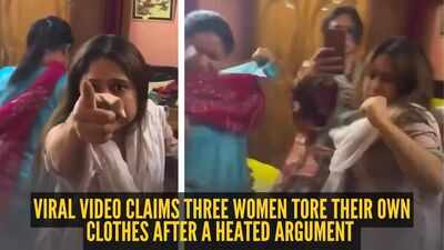 'They abuse and harass men...': Viral video claims three women tore their own clothes after a heated argument