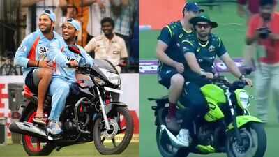 Watch: Australia players recreate Dhoni-Yuvraj's iconic bike celebration after 3-0 Sweep over Bangladesh
