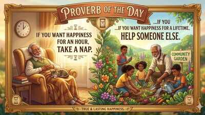 Proverb of the day: "If you want happiness for an hour, take a nap. If you want happiness for a lifetime…" - the simple secret to lasting happiness