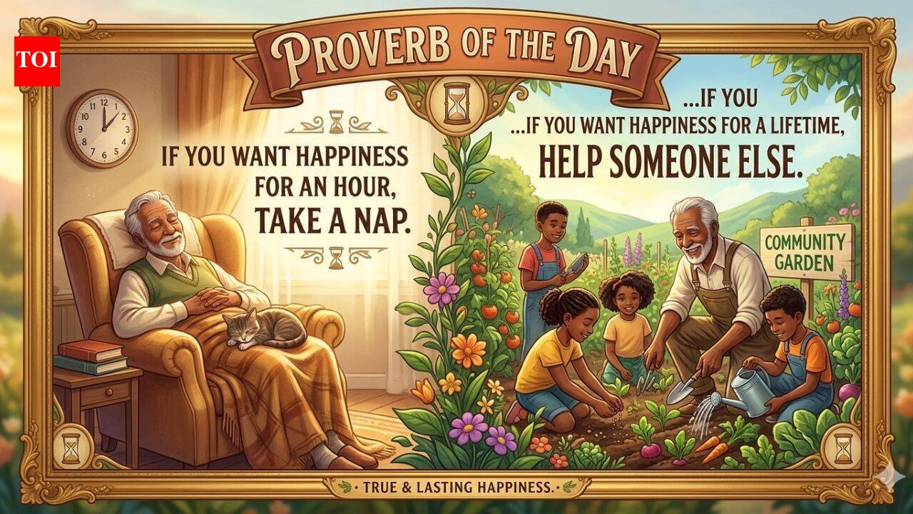 Proverb of the day: "If you want happiness for an hour, take a nap. If you want happiness for a lifetime…" - the simple secret to lasting happiness