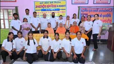 Anandanand Yoga Satsang programme celebrated to mark International Yoga Day and death anniversary of Swami Anandanand Ji Maharaj, the founder of Yog Sadhna Ashram, Bapu Nagar