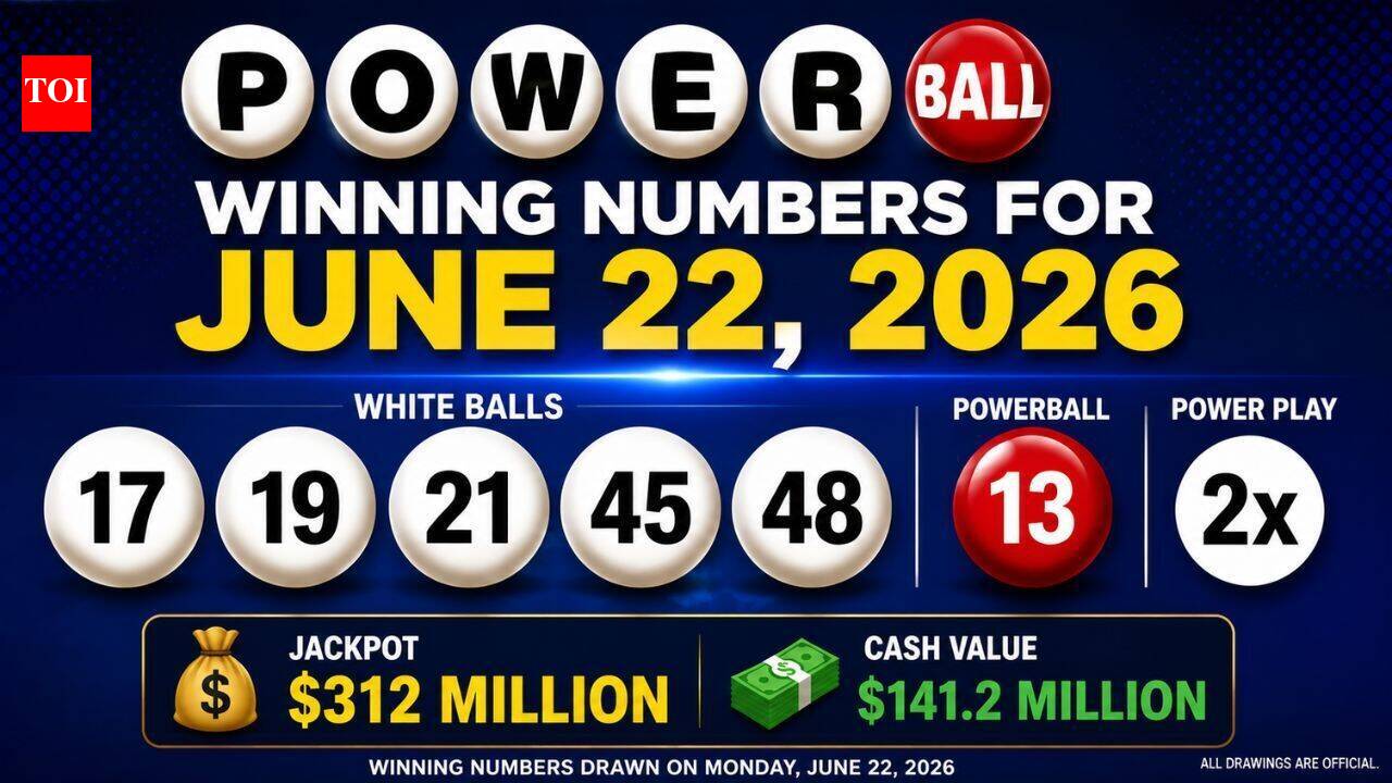 Powerball winning numbers announced for Monday, June 22, 2026: Who won the $312 million jackpot and how can you check your ticket