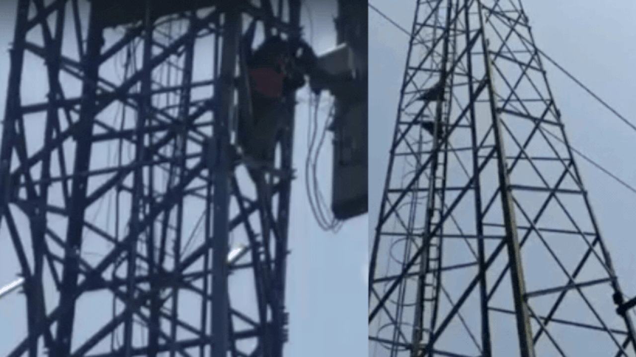 Watch: Teen climbs 100-ft mobile tower, demands boyfriend's release from jail