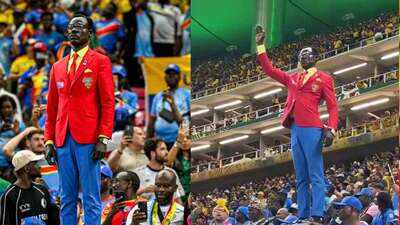 DR Congo's 90-minute 'standing superfan' Michel Nkuka Mboladinga finally gets his FIFA World Cup moment