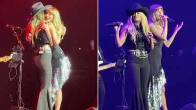 Taylor Swift crashes Travis Kelce's TEU concert and sings 'Love Story' with Lainey Wilson in stunning duet