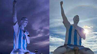  Argentina unveils 26-metre-tall Lionel Messi statue