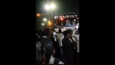 Speeding bus collides with taxi & bikes, kills one biker in NE Delhi