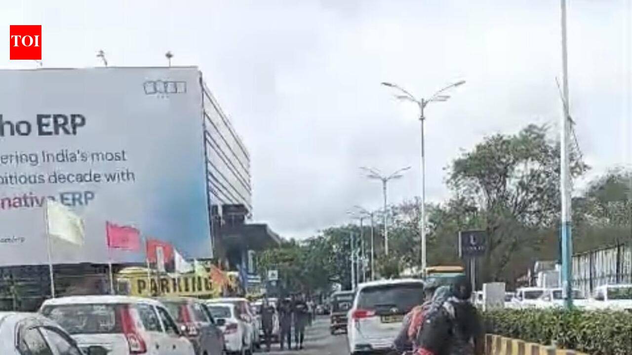 Cab drivers stage protest at AeroMall over low commissions, commuters stranded