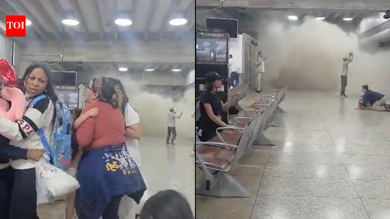 Earthquake rocks Venezuela: Footage from airport in Maiquetía captures moments of panic as travellers scramble to escape