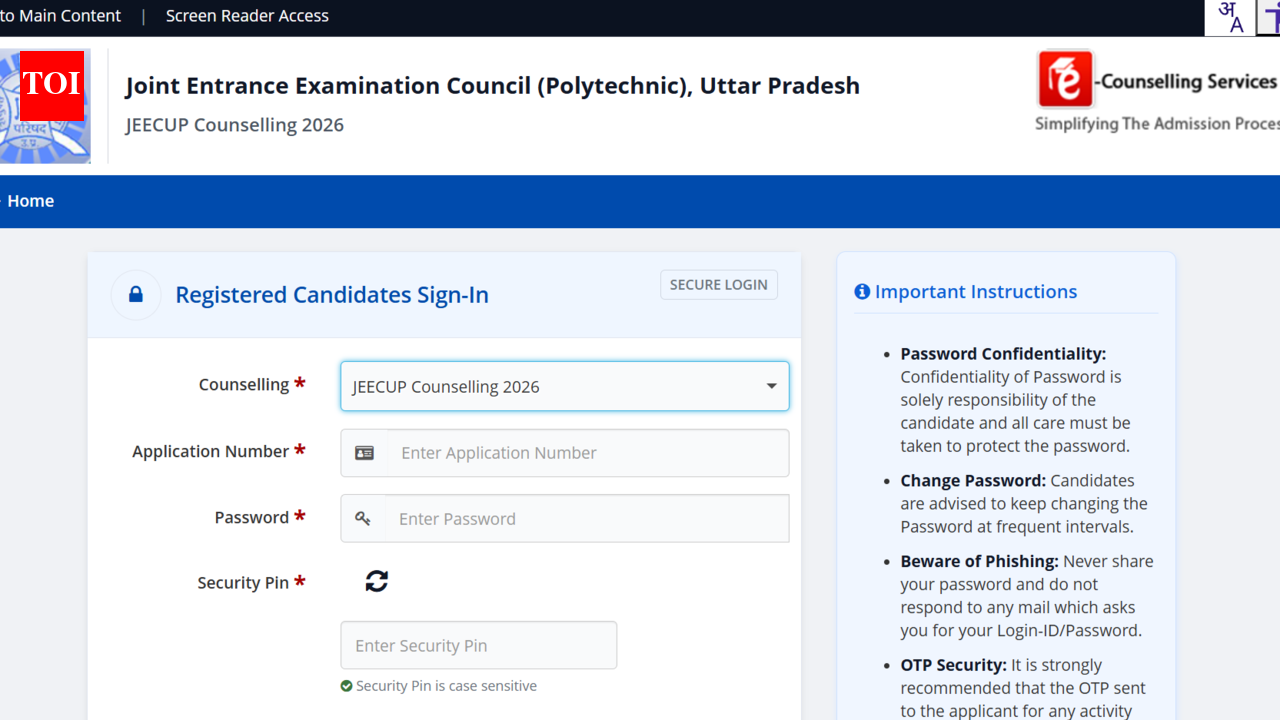 JEECUP counselling 2026: Round 1 choice filling begins at jeecup.admissions.nic.in