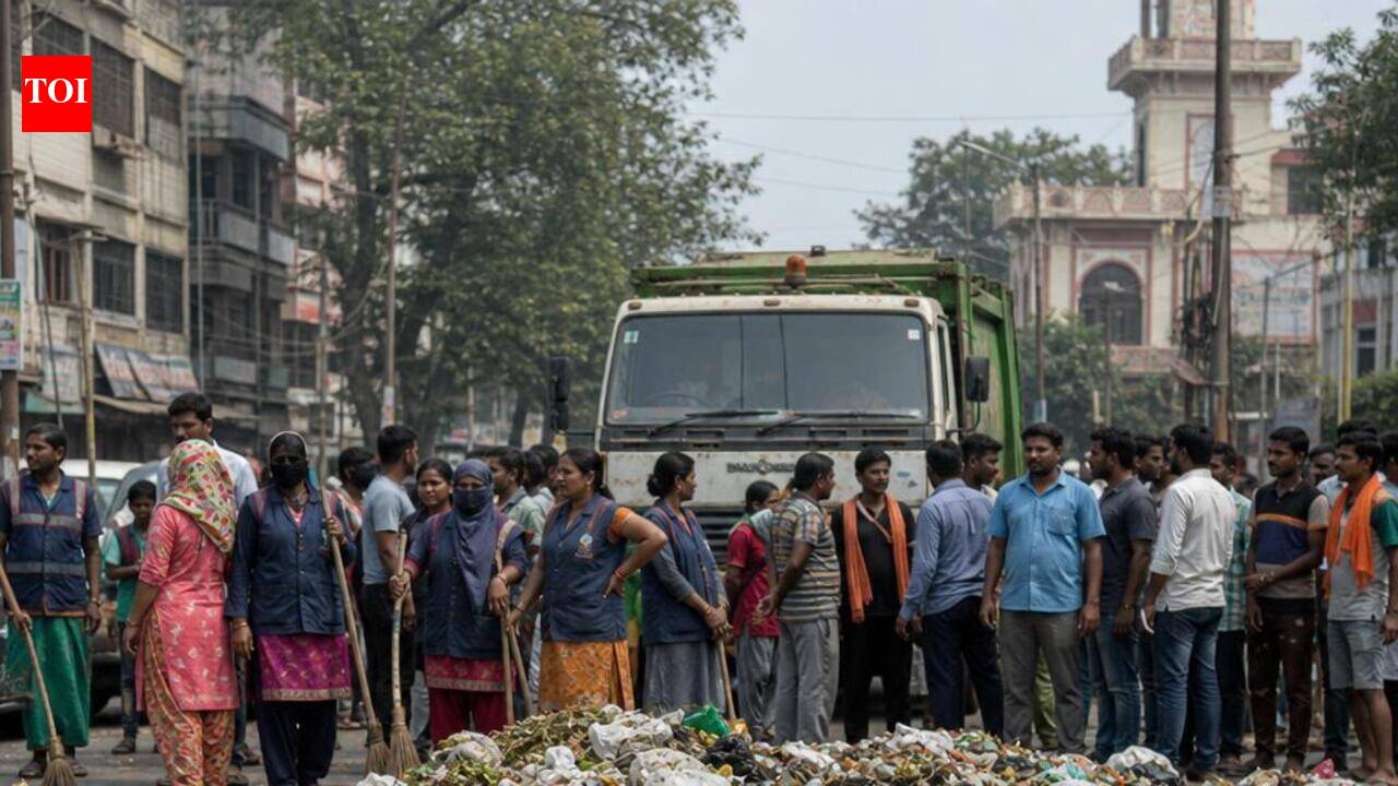 Bareilly sanitation workers step up stir, dump garbage, halt waste collection