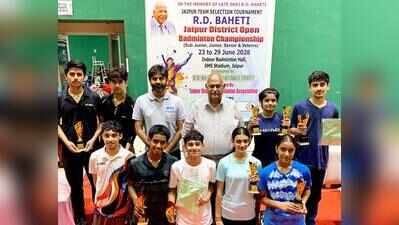 RD Baheti Memorial Jaipur District Open Badminton Championship: Yuvraj Singh Shekhawat, Tejeshwar Poonia, Padmaja Singh, Vinay Pratap triumph