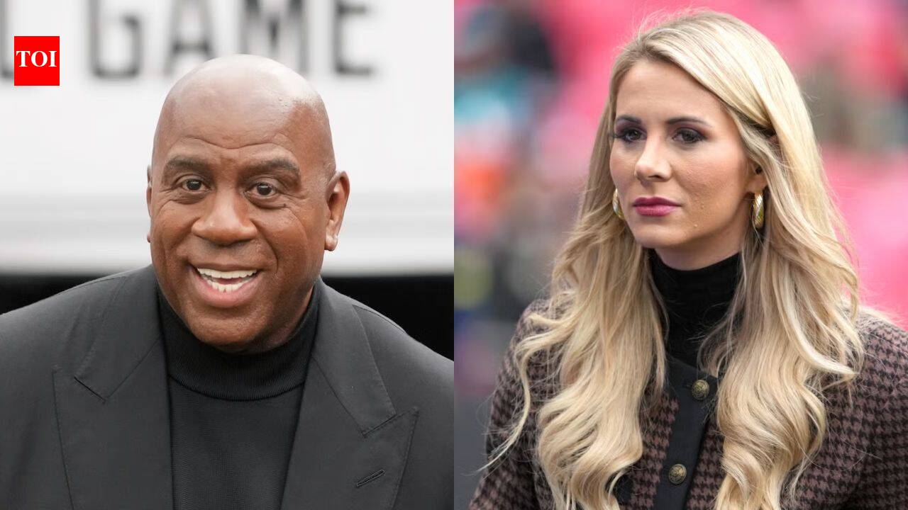Lakers legend Magic Johnson enjoys vacation with stunning ESPN star Laura Rutledge