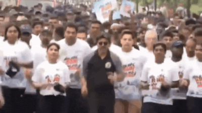 Watch: Tamil Nadu CM Vijay joins thousands in anti-drug awareness run at Chennai's Marina Beach