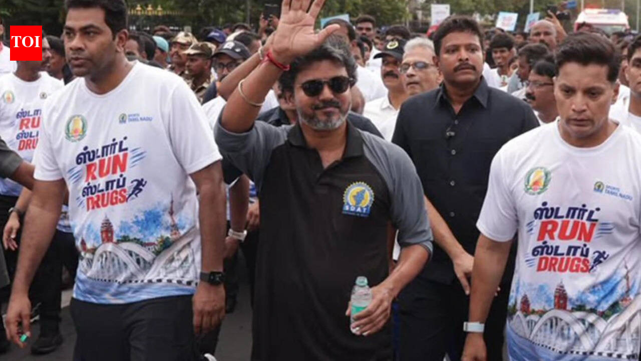 Tamil Nadu CM Vijay showcases impressive fitness at 53, completes 6km ‘Start Run, Stop Drugs’ marathon in Chennai – Watch