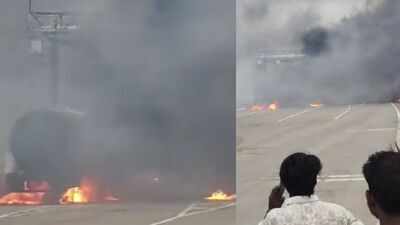 5 injured after LPG tanker loses control, crashes into toll plaza and triggers massive explosion in UP