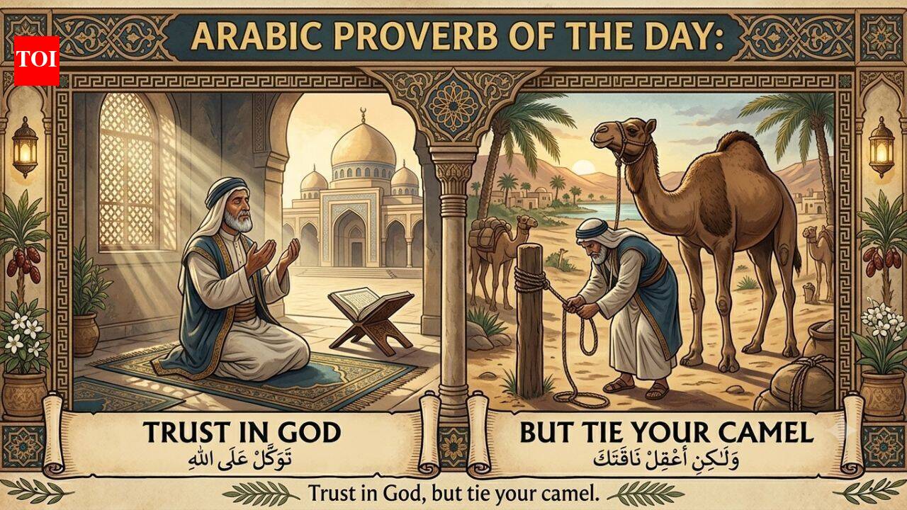 Arabic proverb of the day: "Trust in God, but tie your camel." - the old wisdom of balancing faith with effort