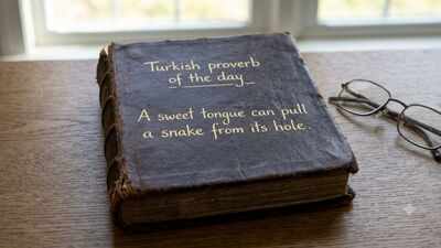 Turkish proverb of the day: "A sweet tongue can pull a snake from its hole." - why gentle words achieve what force cannot