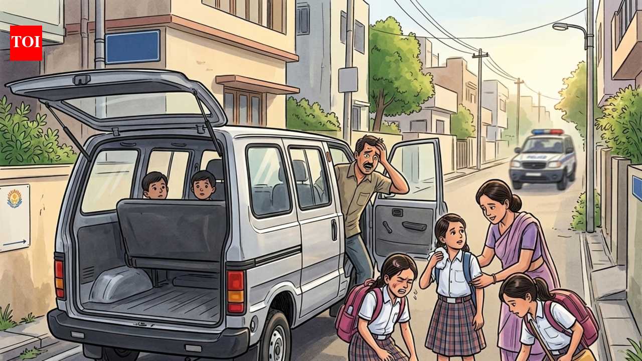 Four schoolgirls fall on road as van door opens up in Bengaluru, driver booked