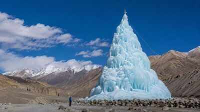 Ladakh struggled with water for years, then Sonam Wangchuk created an ice stupa as a reservoir