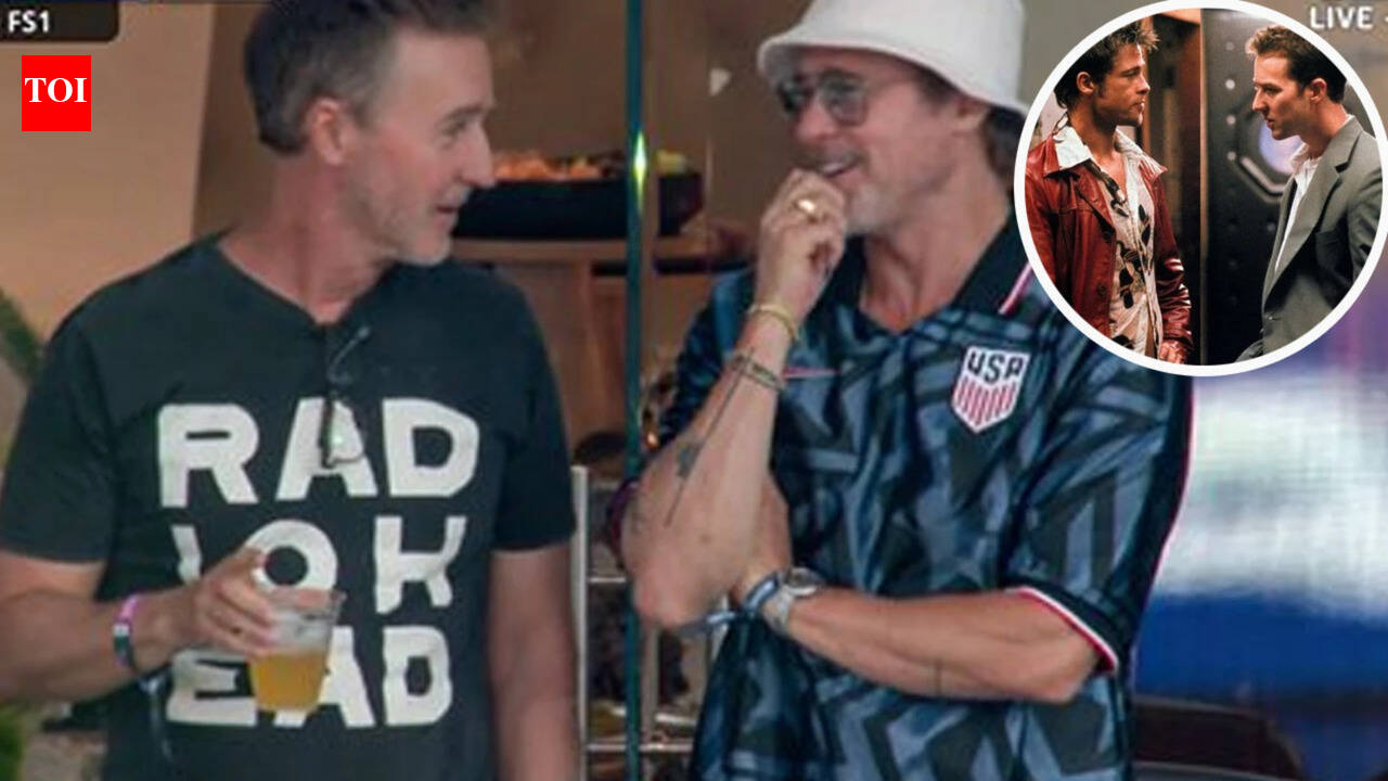Brad Pitt and Edward Norton's 'Fight Club' REUNION after 27 years sparks meme-fest; actors join Leonardo DiCaprio, Colin Farrell for USA vs Turkiye World Cup match -WATCH