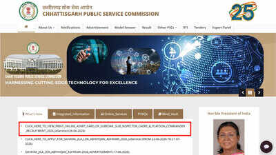 CGPSC SI Prelims 2026: Admit card out at psc.cg.gov.in for 63,342 candidates ahead of July 12 exam; download here