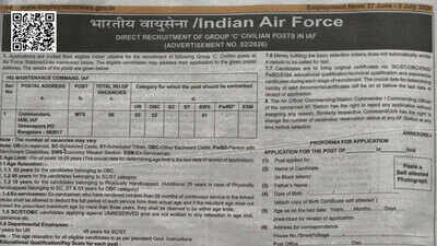 Indian Air Force invites applications for MTS Group C posts, offline process closes July 27; download form here