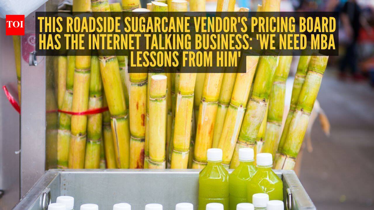 This roadside sugarcane vendor's pricing board has the internet talking business: 'We need MBA lessons from him'