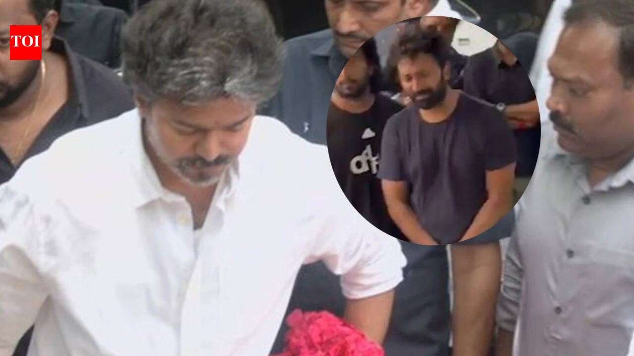 CM Joseph Vijay pays last respects to K. Bhagyaraj; Shanthanu breaks down as Tamil Nadu CM comforts him