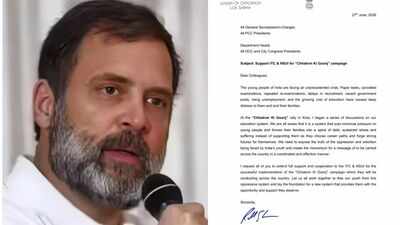  Rahul Gandhi writes to party leaders, urges nationwide push for ‘Chhatron Ki Goonj’ campaign