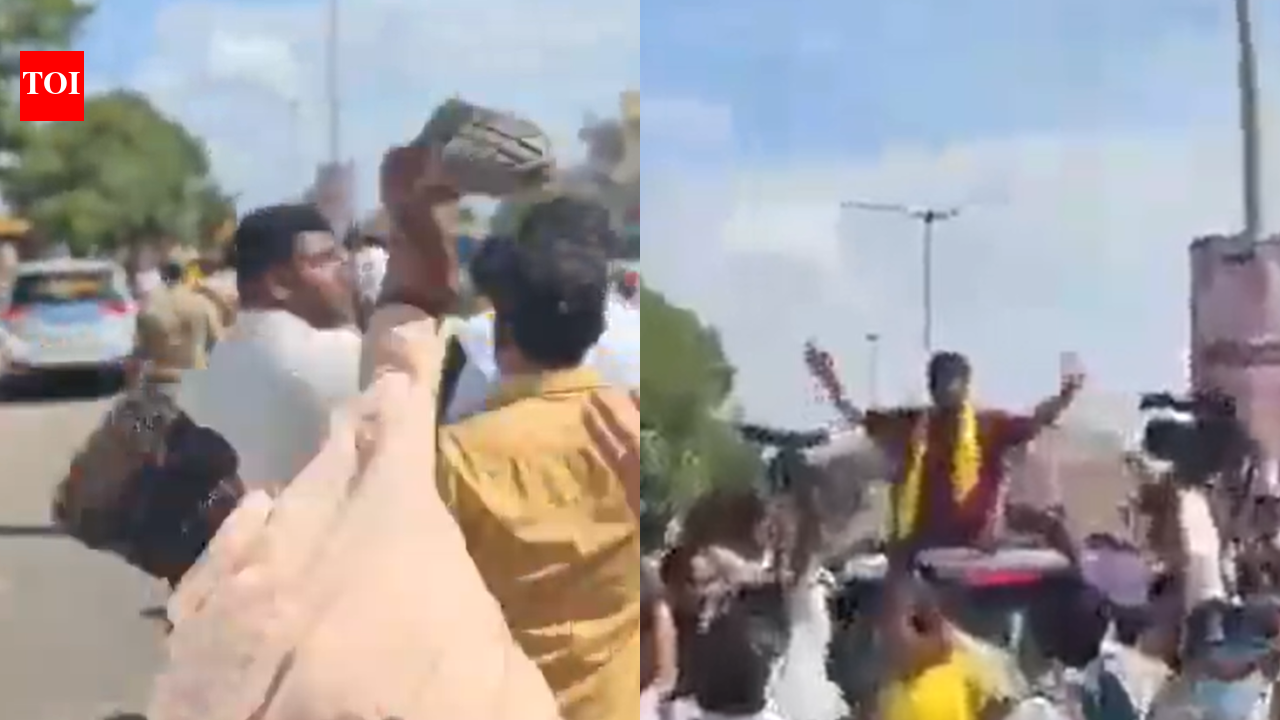Slipper hurled at Congress MLA Pradeep Eshwar during Kempegowda Jayanti event in Karnataka