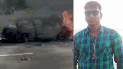 ‘Let’s die together’: Man stabs partner, triggers blast inside cab on highway near Bengaluru; dies in explosion