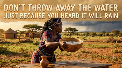 Don't throw away the water just because you heard it will rain