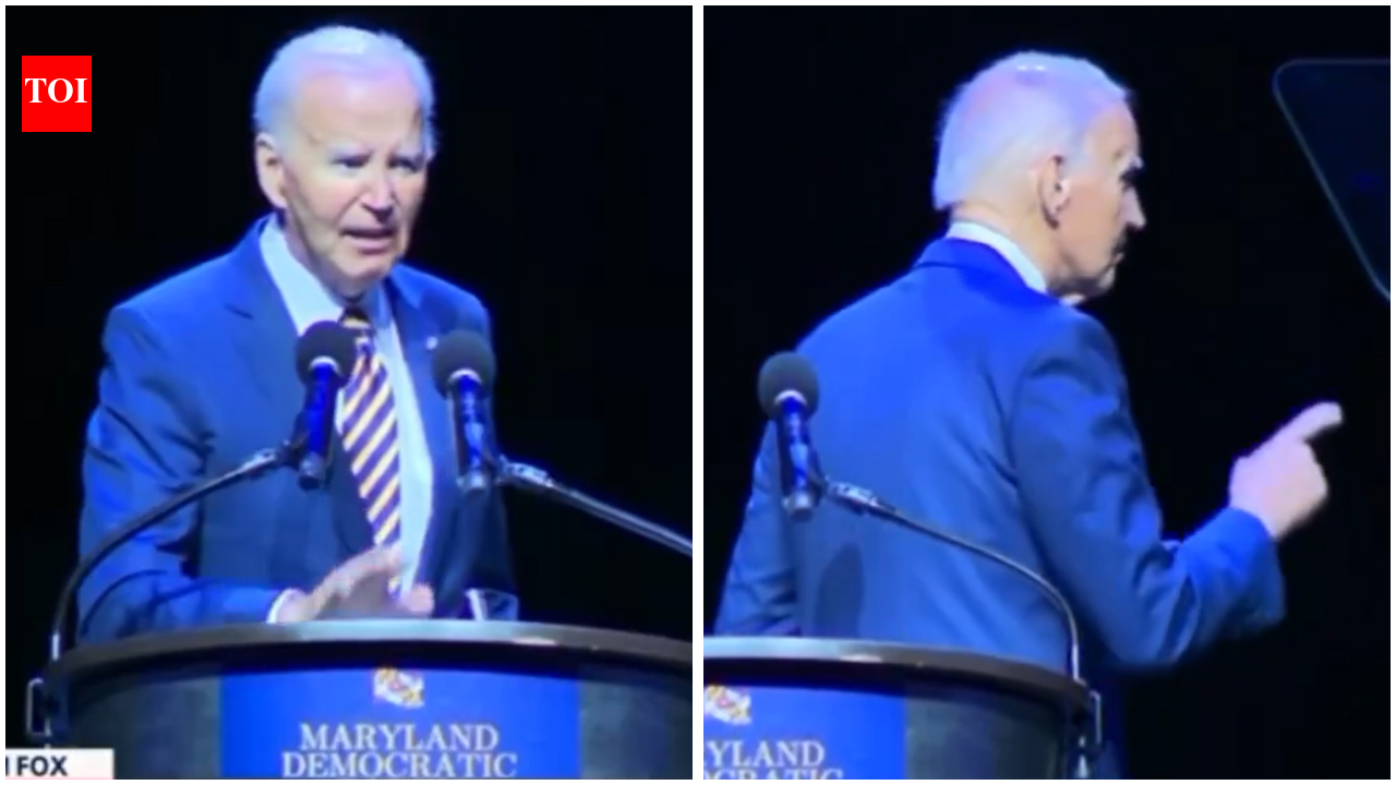 Watch: Joe Biden struggles to find stage exit after speech targeting Donald Trump