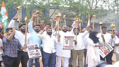 Youth Congress holds torchlight rally in Bengaluru, demands resignation of Dharmendra Pradhan over NEET row