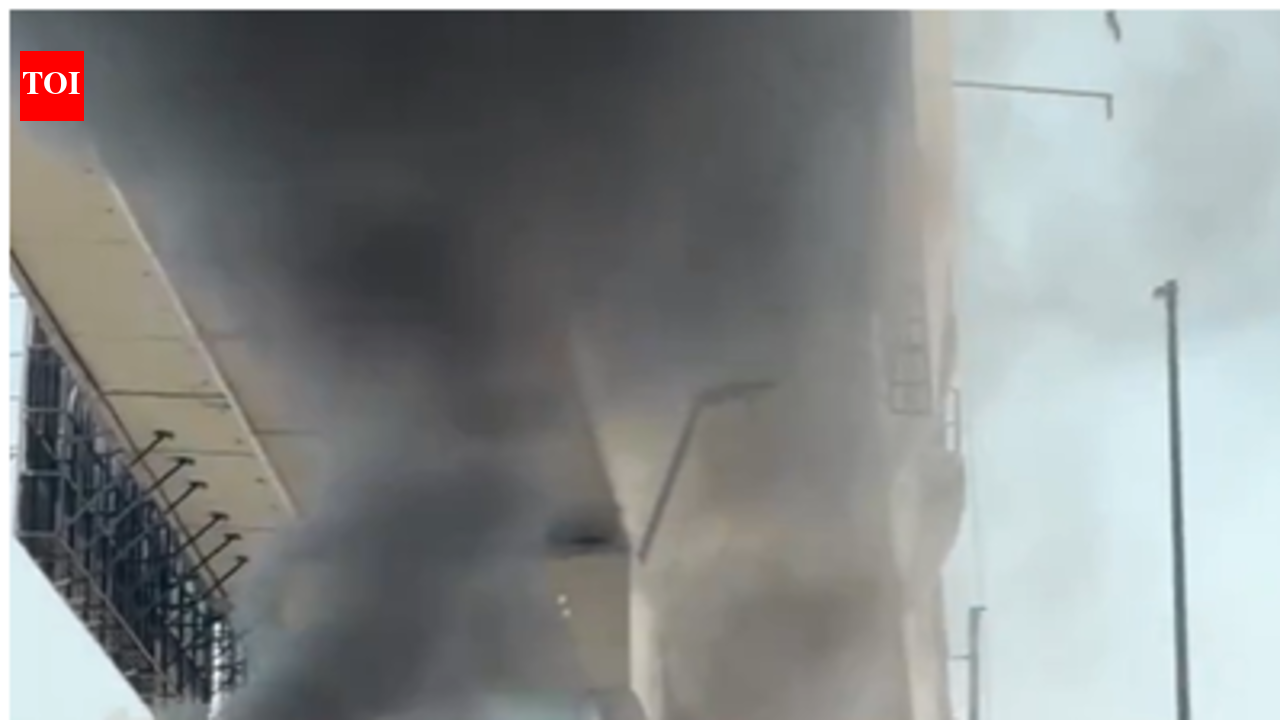 Moving car catches fire on Mayur Vihar flyover; occupants safe