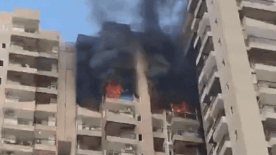 Massive fire breaks out at high-rise flat in Noida's sector 119; 6 fire tenders deployed